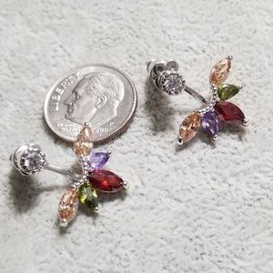CZ FLOWER EARRING